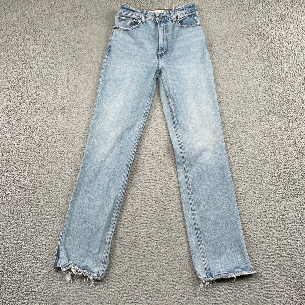 Abercrombie & Fitch Jeans Womens 26/2R Light Blue 90s Straight Ultra High Rise